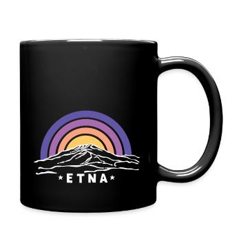 Etna Mongibello Etna Mountain Sicily Volcano Souvenir - Full Colour Mug - black - Right