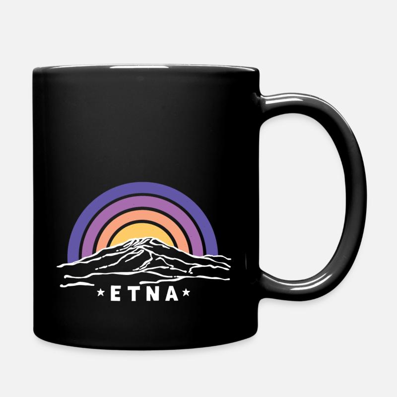 Etna Mongibello Etna Montagne Sicile Volcan Souvenir - Mug uni - noir