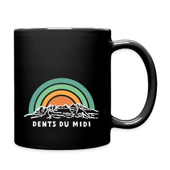 Dents du Midi Schweiz Berg Wallis Valais Souvenir - Tasse einfarbig - Schwarz - Rechts