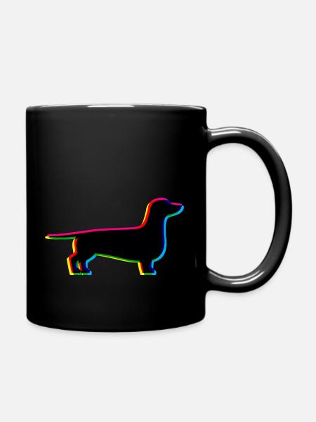 CMYK Dackel - Tasse einfarbig - Schwarz