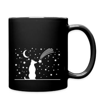 Dog Moon and Stars - Full Colour Mug - black - Right
