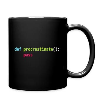 Lustiges Python Code Design def procrastinate pass - Tasse einfarbig - Schwarz - Rechts
