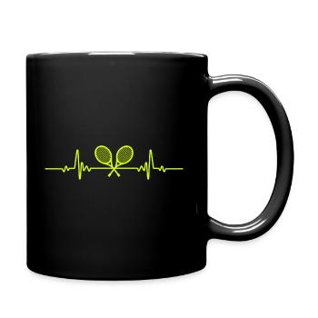 Heartbeat Racket Joueur de tennis - Mug uni - noir - Droite