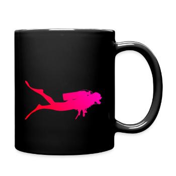 Women Scuba Divers Free Dive Men Scuba Diving - Full Colour Mug - black - Right
