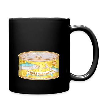 Fischkonserven Lachs - Tasse einfarbig - Schwarz - Rechts