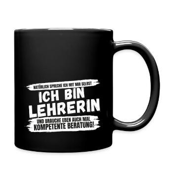 Grundschullehrerin Lehrerin Spruch Geschenk Beruf - Tasse einfarbig - Schwarz - Rechts