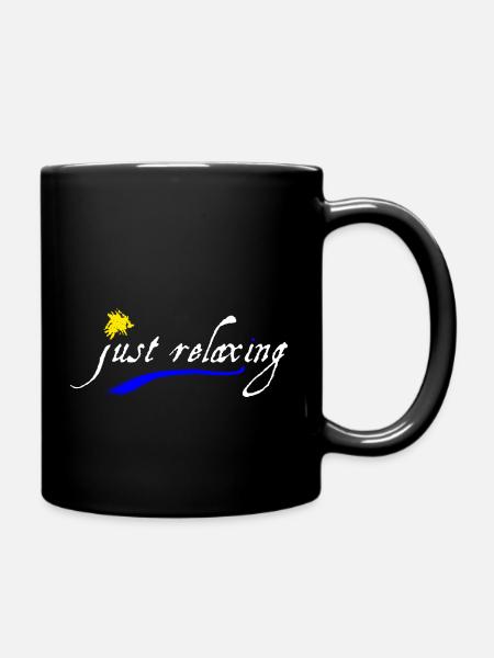 just relaxing - Tasse einfarbig - Schwarz
