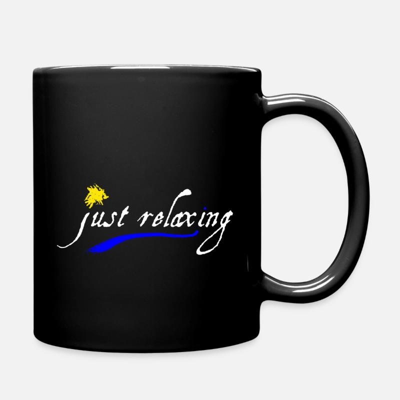 just relaxing - Tasse einfarbig - Schwarz