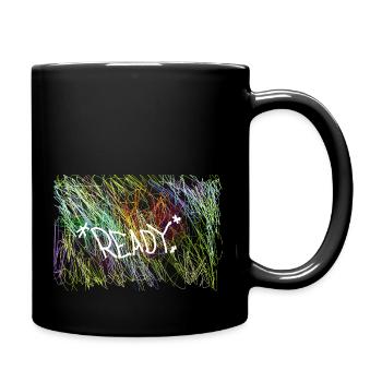 Grafitti bunt ready - Tasse einfarbig - Schwarz - Rechts