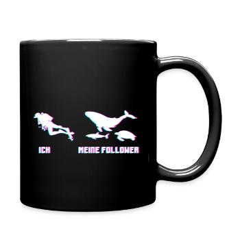 Ich Meine Follower Tauchsport Haie Tauchen Taucher - Tasse einfarbig - Schwarz - Rechts