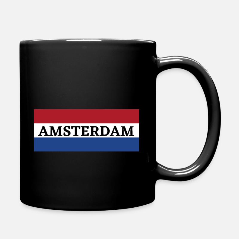 La ville d’Amsterdam dans le drapeau néerlandais - Mug uni - noir