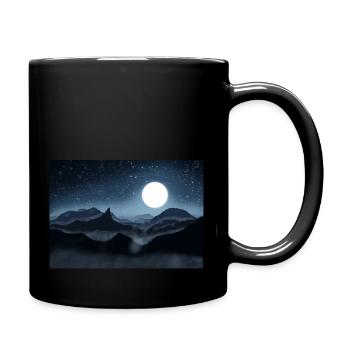 Mountains in the moonlight - Full Colour Mug - black - Right