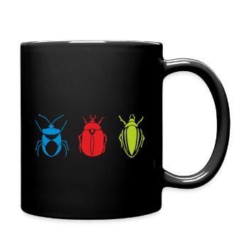 Bunte Wanzen Insekten Spinnen gothic Tierchen Bugs - Tasse einfarbig - Schwarz - Rechts