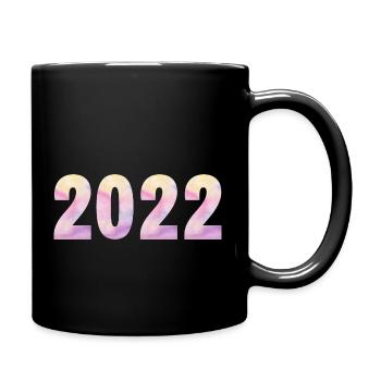 2022 Pastell Lila Rosa - Tasse einfarbig - Schwarz - Rechts