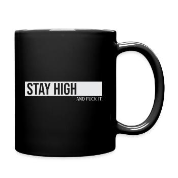 Restez haut et fuck it - Mug uni - noir - Droite