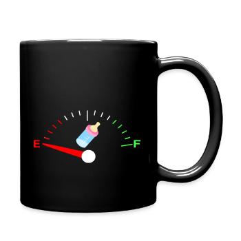 Baby Flasche Tacho bin leer - Tasse einfarbig - Schwarz - Rechts