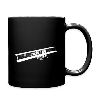 Historisches Motorflugzeug von 1905 - Tasse einfarbig - Schwarz - Rechts