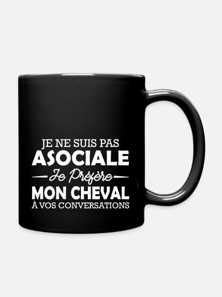 j'aime mon cheval / humour femme / humour cheval - Mug uni - noir