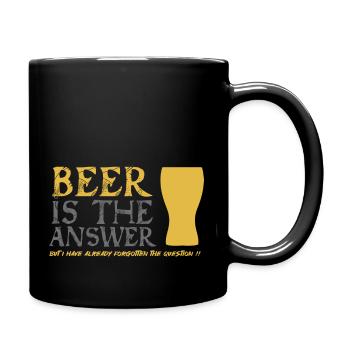 Beer is the answer - Full Colour Mug - black - Right