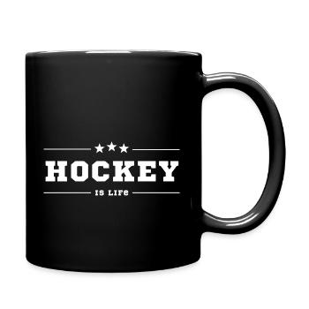 Hockey ist das Leben originelle Geschenkidee - Tasse einfarbig - Schwarz - Rechts