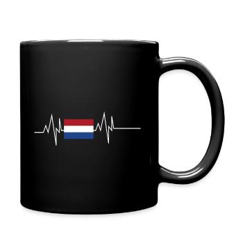 Drapeau des Pays-Bas Heartbeat - Mug uni - noir - Droite