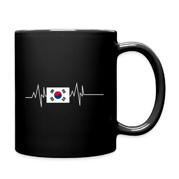 Südkorea Flagge Heartbeat - Tasse einfarbig - Schwarz - Rechts