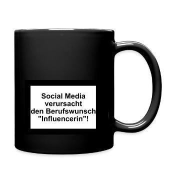 Social Media - Berufswunsch "Influencerin" - Tasse einfarbig - Schwarz - Rechts
