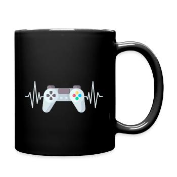 Gamer Heartbeat Funny Jeu vidéo Vintage Gaming - Mug uni - noir - Droite
