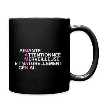 vêtements cadeau jeux de mots maman. - Mug uni - noir - Droite