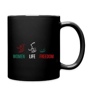 Women Life Freedom linear tricolore - Tasse einfarbig - Schwarz - Rechts