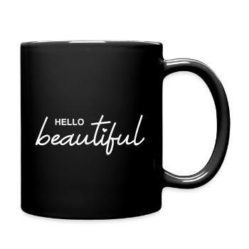 Hello beautiful - Full Colour Mug - black - Right