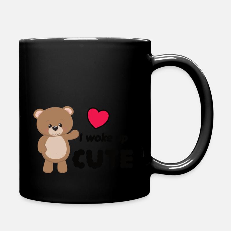 I woke up cute - Tasse einfarbig - Schwarz