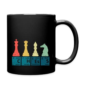 Retro Schach Shirt | Geschenk Schachspieler Shirt - Tasse einfarbig - Schwarz - Rechts