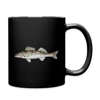 Low Poly Zander - Full Colour Mug - black - Right