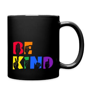 Be Kind Deaf Pride - Tasse einfarbig - Schwarz - Rechts