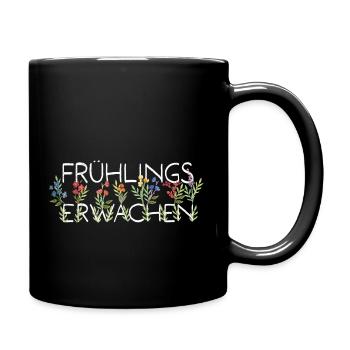 Frühlingserwachen - Tasse einfarbig - Schwarz - Rechts