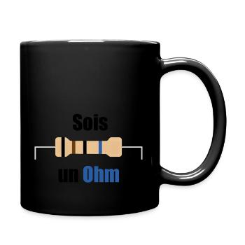 Sois un Ohm - Texte noir - Mug uni - noir - Droite