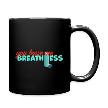 DU LÄSST MICH ATEMLOS ZURÜCK - Tasse einfarbig - Schwarz - Rechts