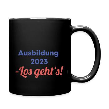 Ausbildung 2023 Los geht's! Handwerk, Ausbildung - Tasse einfarbig - Schwarz - Rechts