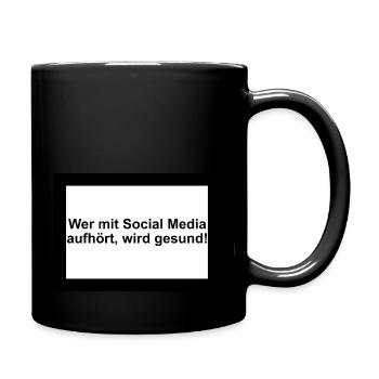 Wer mit Social Media aufhört, wird gesund - Tasse einfarbig - Schwarz - Rechts