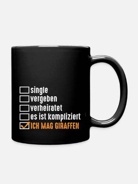 Giraffe Giraffen - Tasse einfarbig - Schwarz
