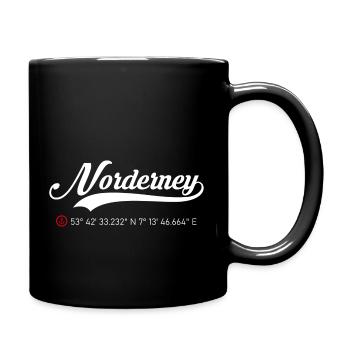 Insel Norderney Koordinaten - Tasse einfarbig - Schwarz - Rechts
