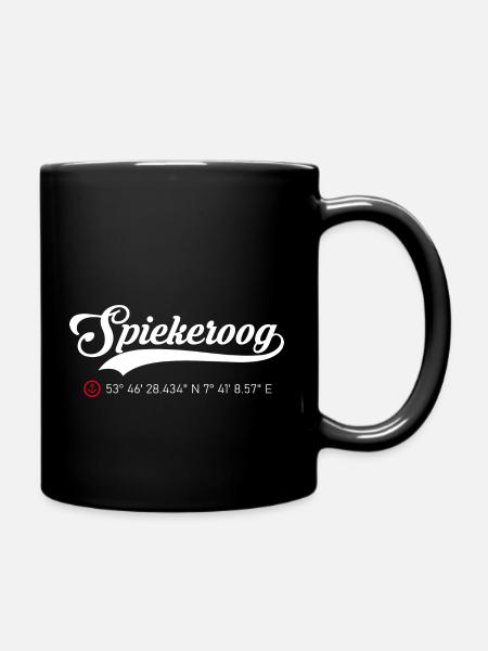 Spiekeroog Koordinaten - Tasse einfarbig - Schwarz