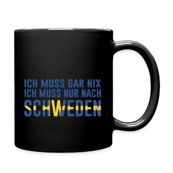 Schweden Spruch Geschenk Reisen - Tasse einfarbig - Schwarz - Rechts