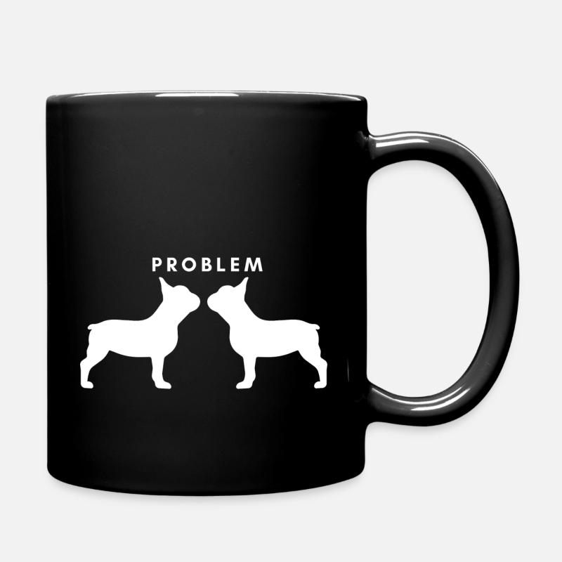 2 Frenchie Problem - Tasse einfarbig - Schwarz