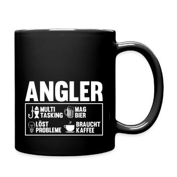 Angel Fischen Angeln Bier Angler - Tasse einfarbig - Schwarz - Rechts