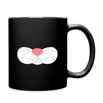 Cute bunny nose - Full Colour Mug - black - Right