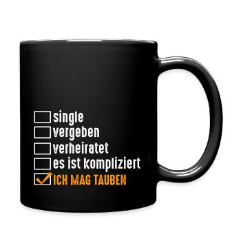 Taubenzüchter Brieftaube Tauben - Tasse einfarbig - Schwarz - Rechts
