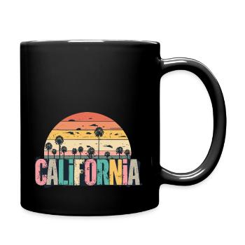 T-Shirt mit kalifornischem Design - Tasse einfarbig - Schwarz - Rechts