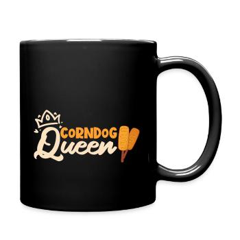 Funny Corndog Queen - Nourriture de rue amateur de chiens de maïs - Mug uni - noir - Droite